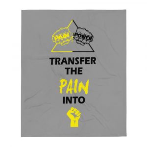 Pain and Power Throw Blanket (Black/Yellow) Logo